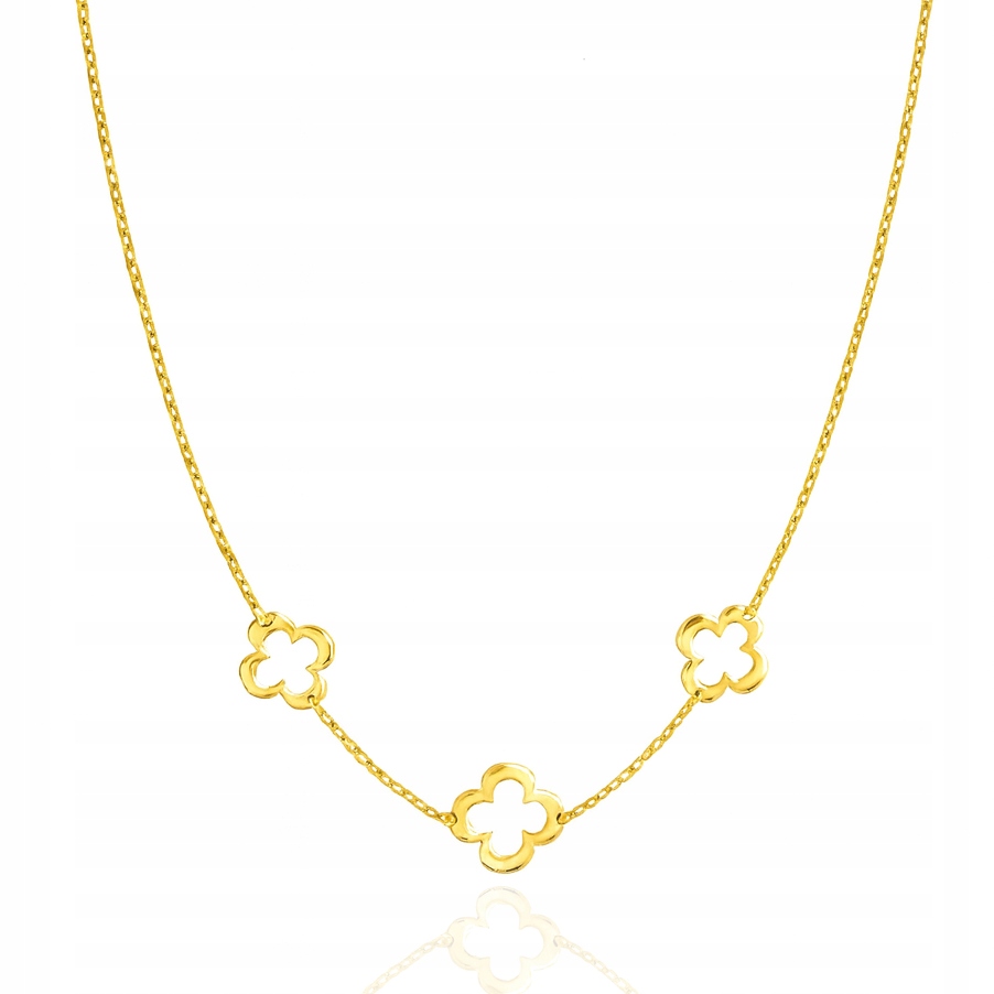 Zlatý náhrdelník řetízek s ankrem jetele, průměr 585 45 cm