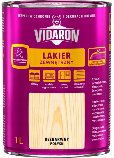 

Vidaron Lakier Zewnętrzny Bezbarwny Połysk 1L