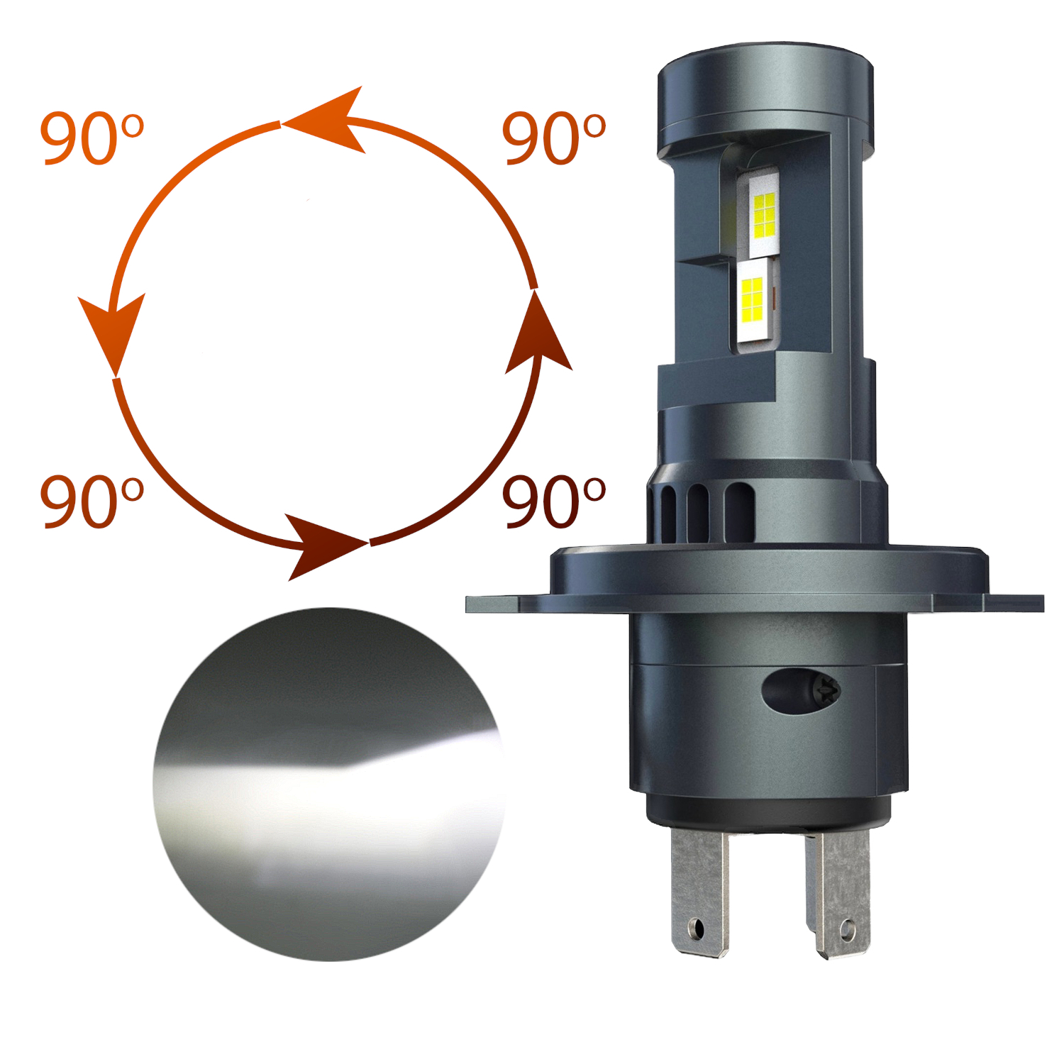 Żarówki H4 LED 2x ŻARÓWKA canbus 1:1 MOCNE 6000K XENO WHITE N GENERACJA CSP Rodzaj LED