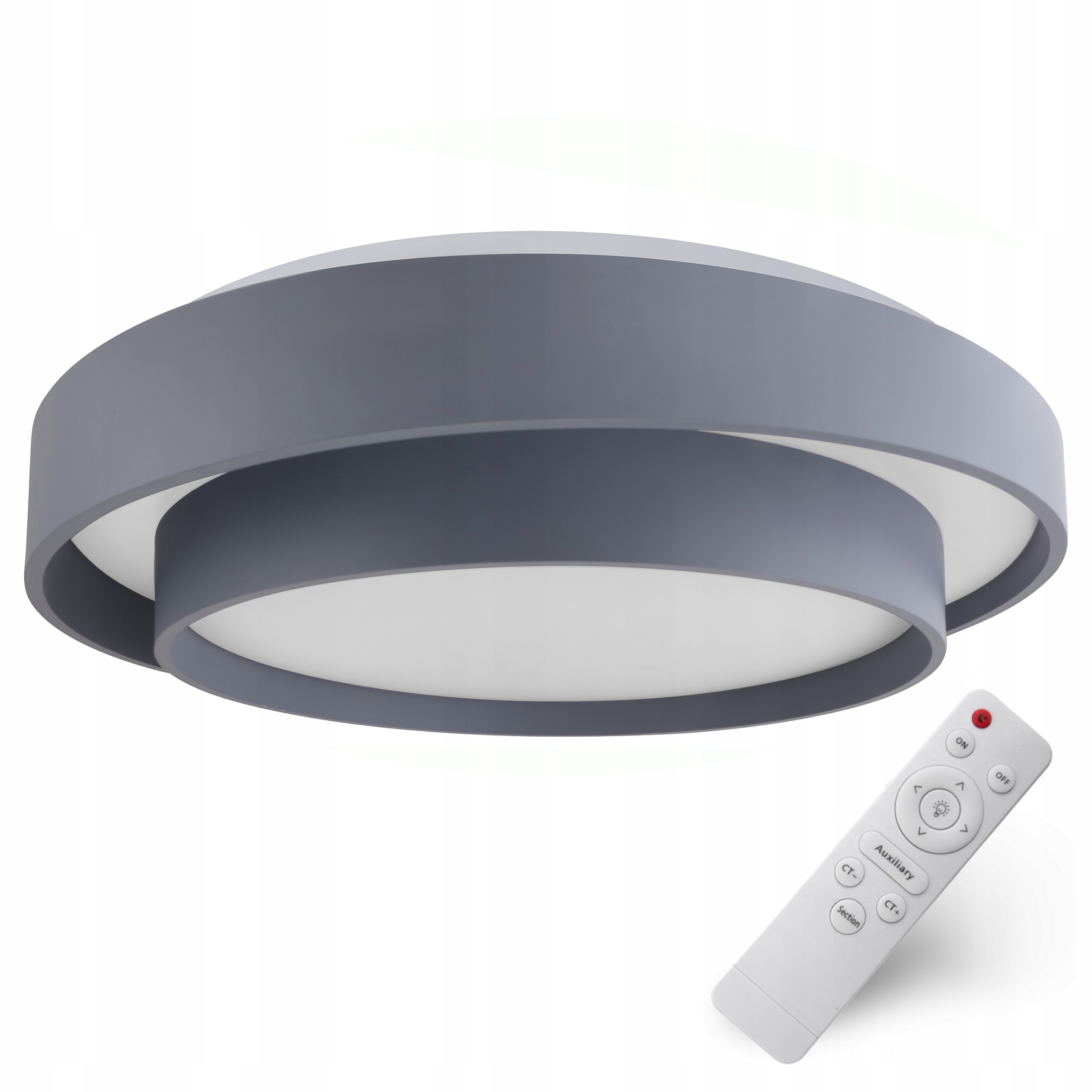 Stropní Svítidlo Šedá Stropní Svítidlo Led Kulatý 50 CM Loft S Dálkovým Ovládáním, Variabilní Barva