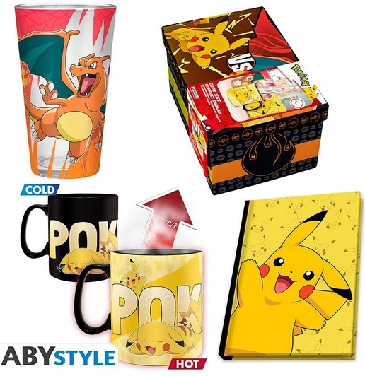Dárková sada Pokémoni Pikachu Pokemon Hrnek Sklenice Notes Dárek