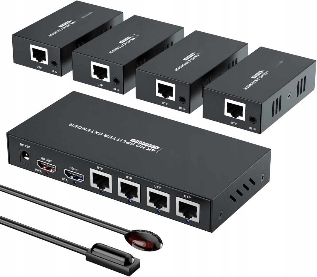 Rozbočovač Hdmi Pway 1X4 Hd 4K@60HZ Extender Splitter Ethernet Poc Edid