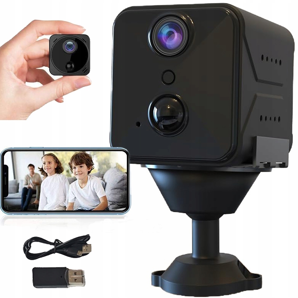 Wifi Wewnętrzna Mini Kamera 160° Szerokokątna Z Ir Night Vision Detekcja