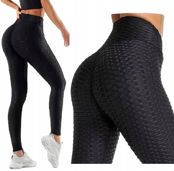 Legginsy czarne klasyczne wysoki stan push-up wyszczuplające
