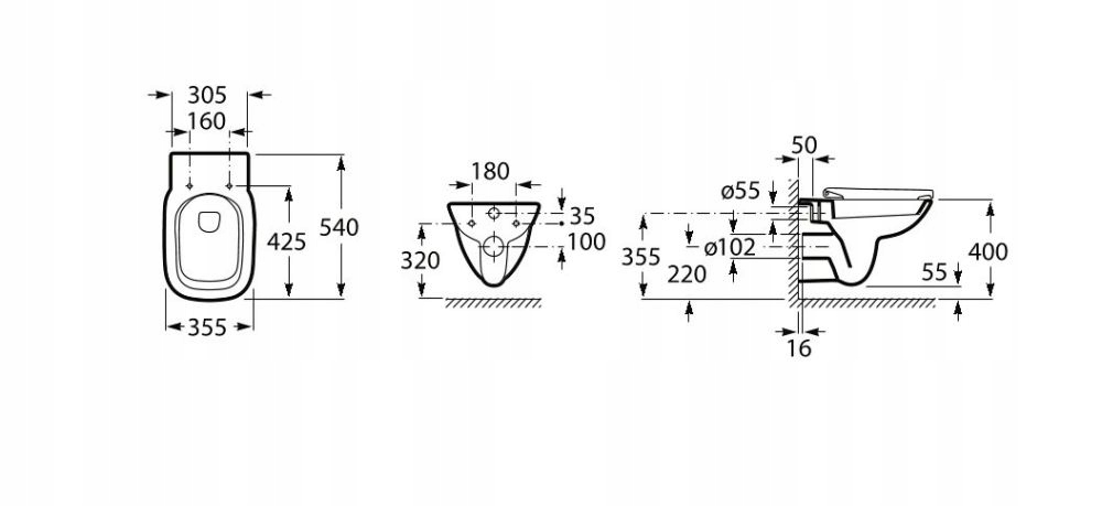 Miska podwieszana WC Roca Debba Rimless A34699L000 Kod producenta A34699L000