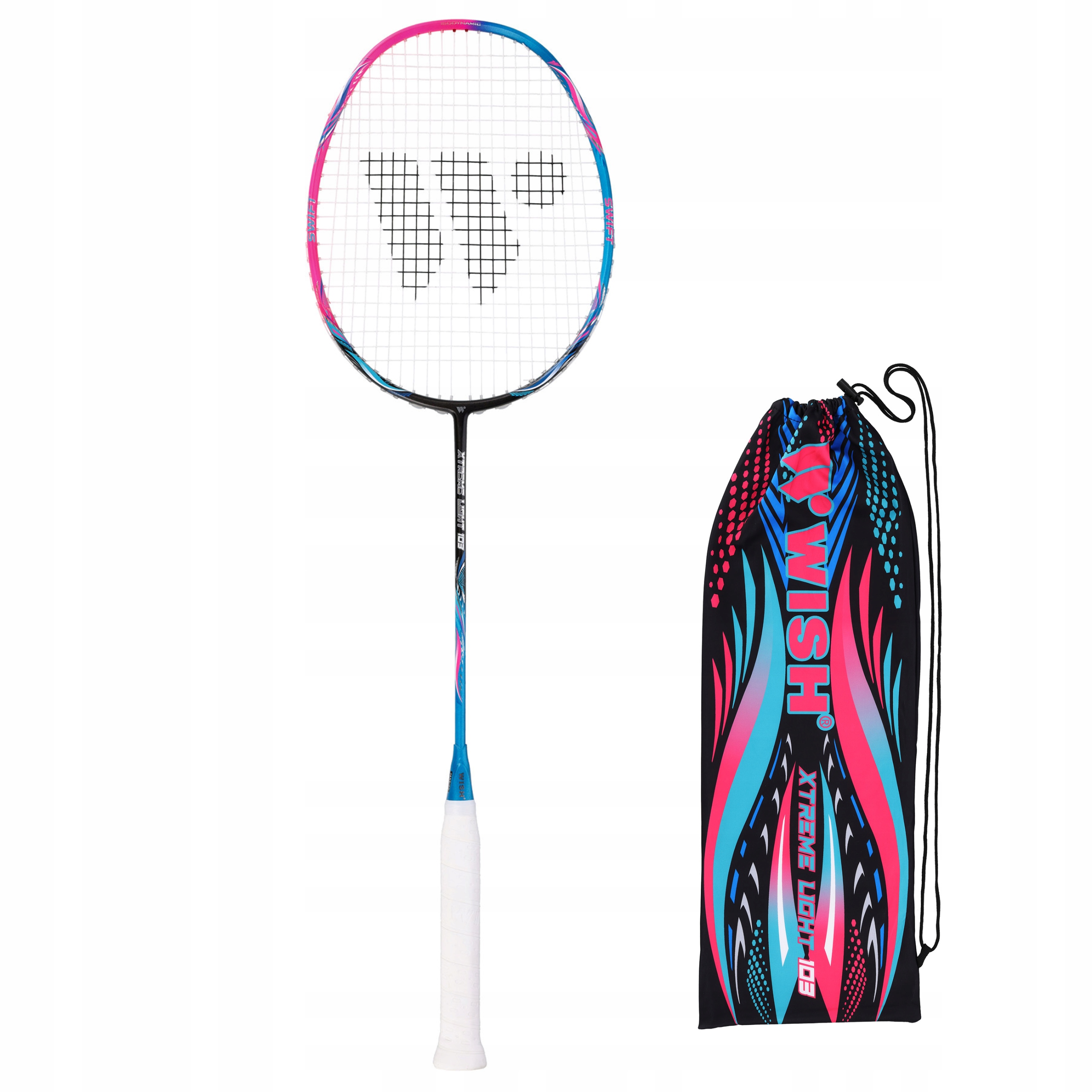 Grafitowa rakieta badmintonowa carbon lekka 72g pokrowiec kometka Wish