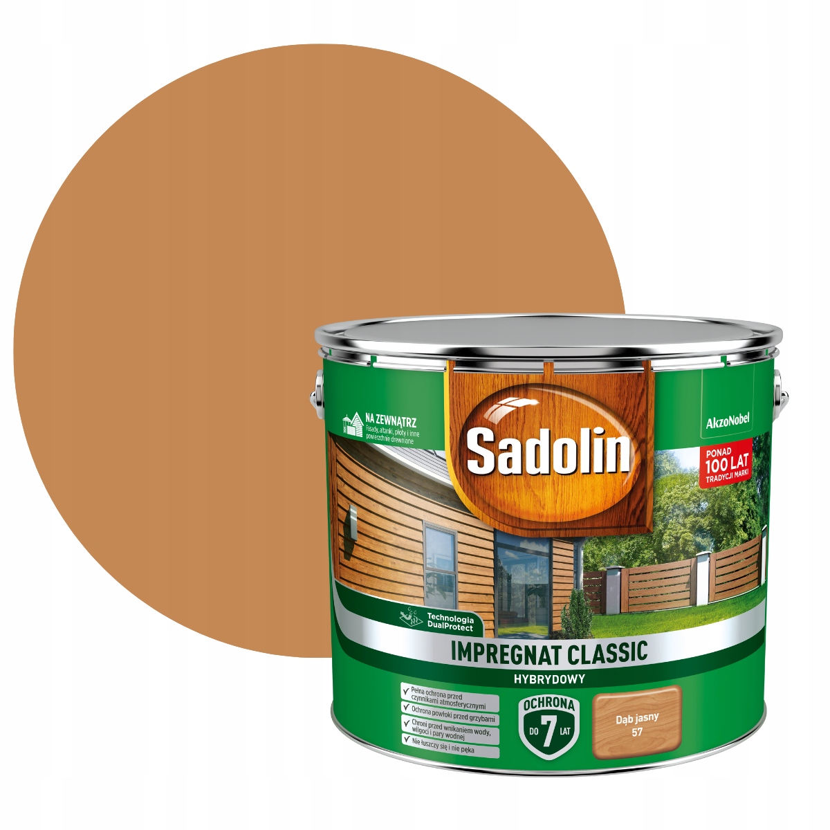 Sadolin Classic Impregnat Hybrydowy Od Drewna 9L Dąb Jasny