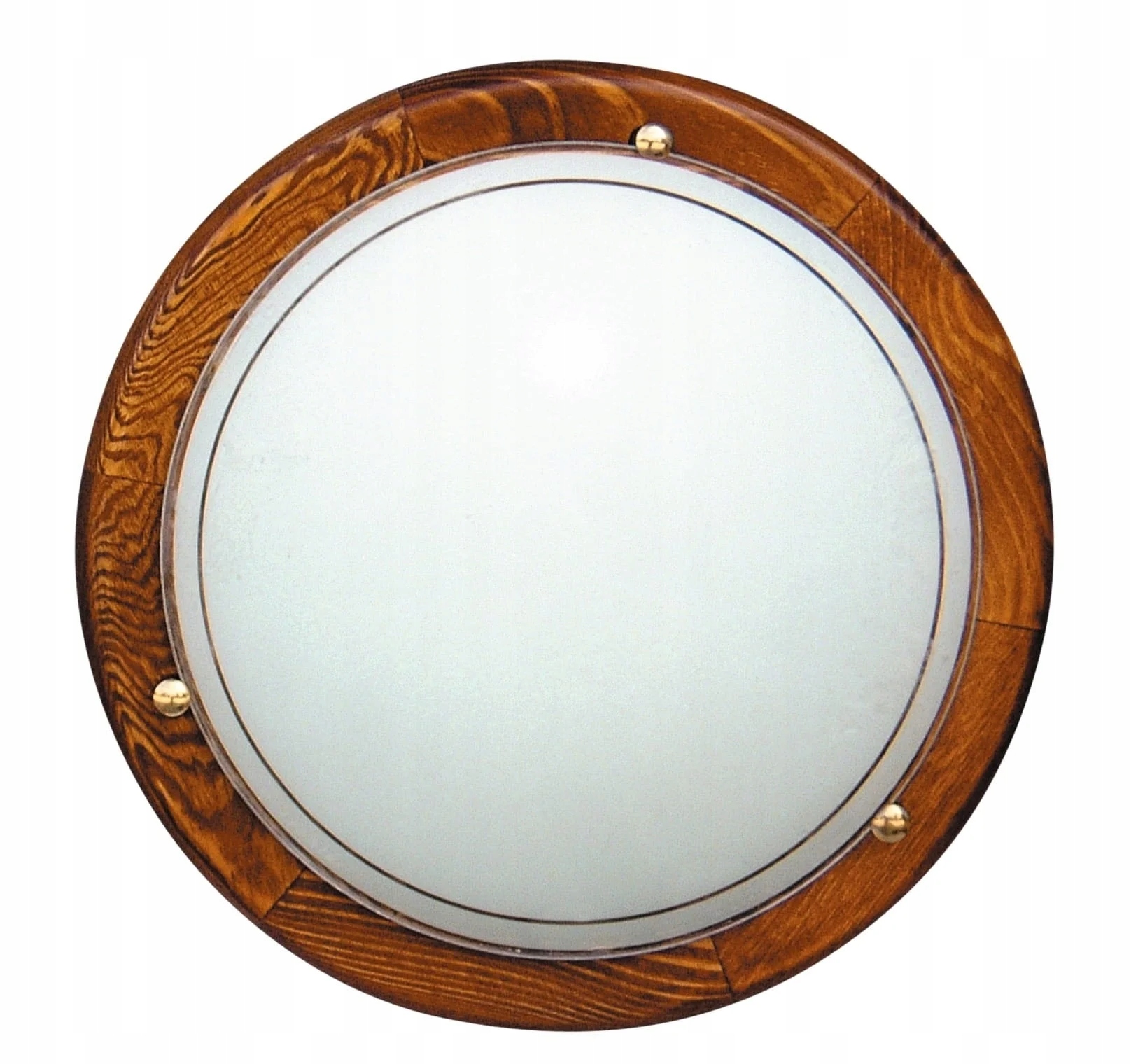 Plafon sufitowy drewniany szklany okrągły 38 cm brązowy klasyczny Candellux