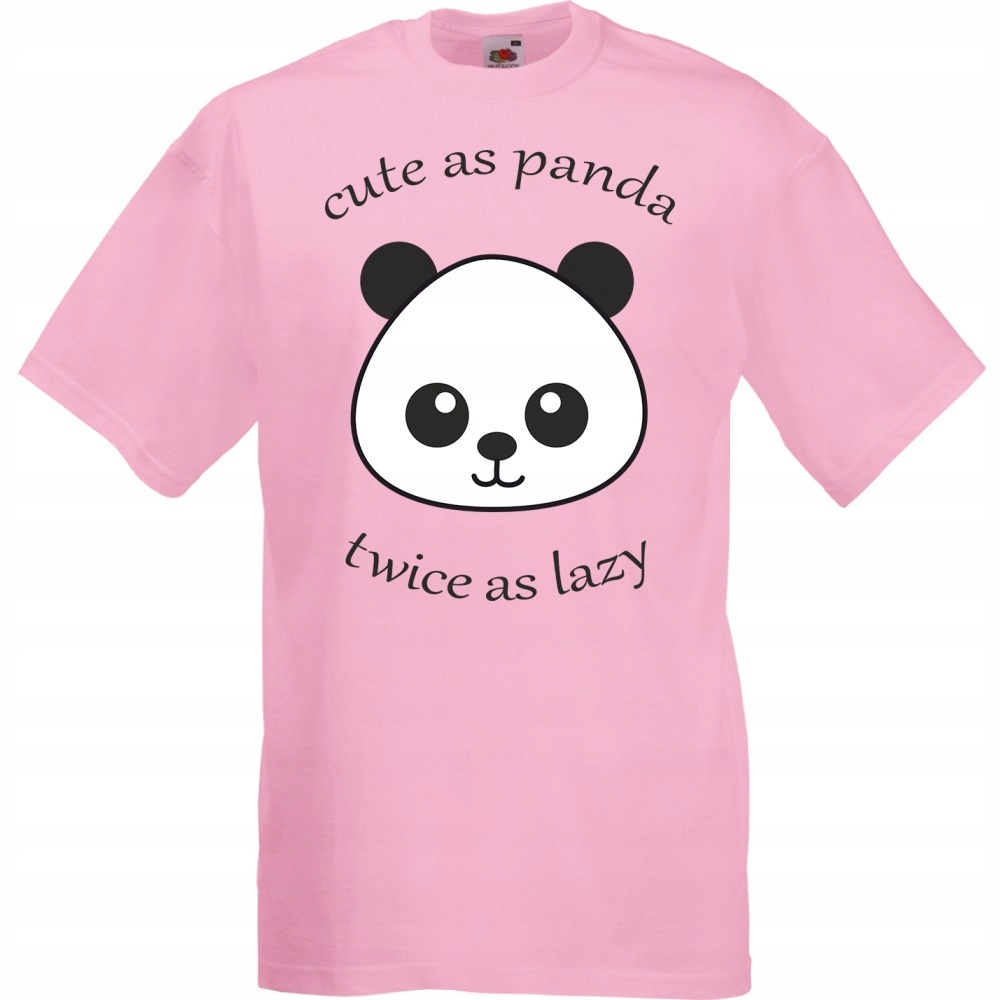 

Koszulka zabawna panda prezent M różowa