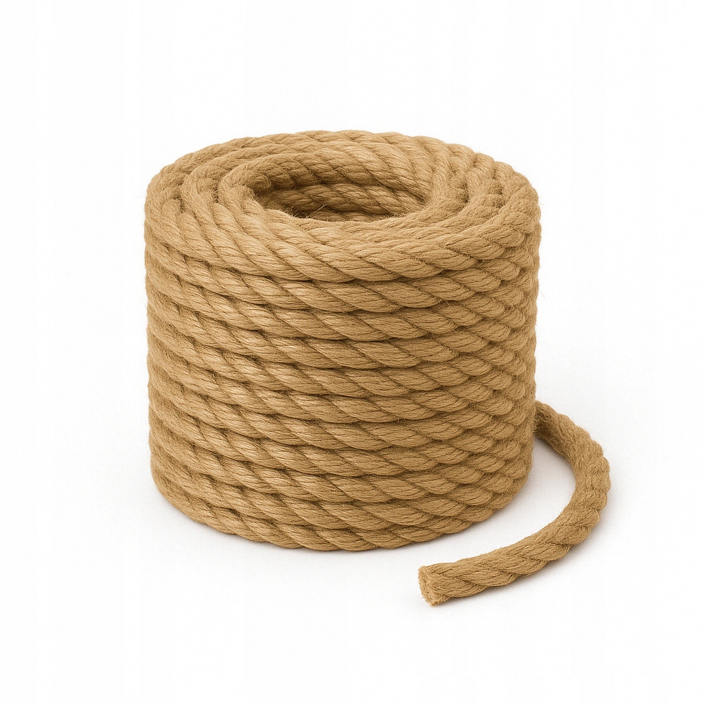 Jutové lano 50 mm x 10 m. Silné, dekorativní, námořnické. Pro dům i zahradu!