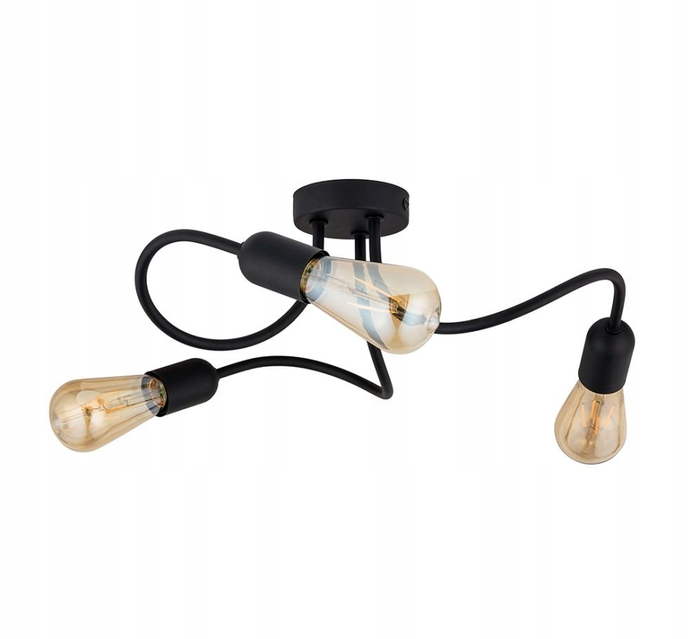 Černé designové trojité stropní svítidlo Wave 4407 Tk Lighting