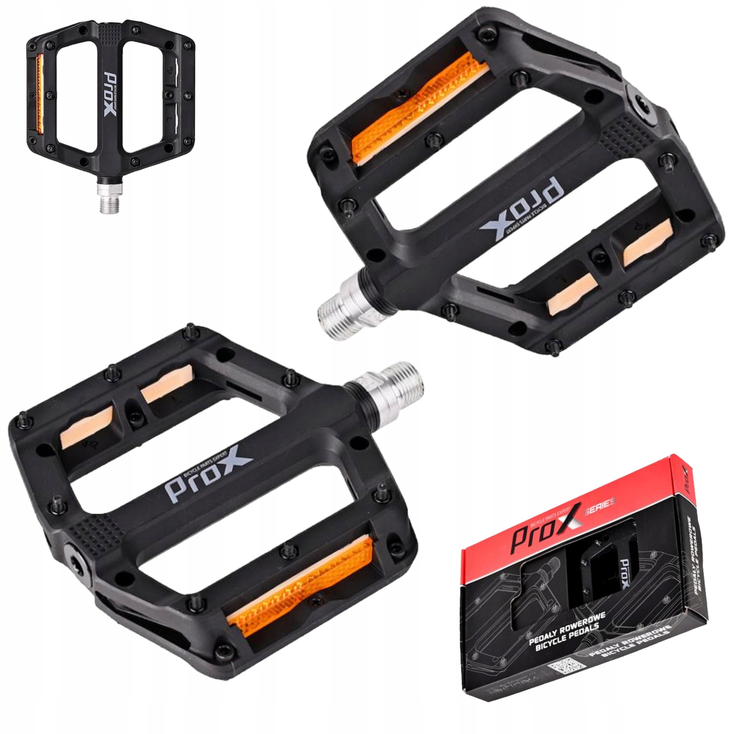 Pedały Rowerowe Plaformowe 3 Łożyska Maszynowe Prox Base Pro Wymienne Piny