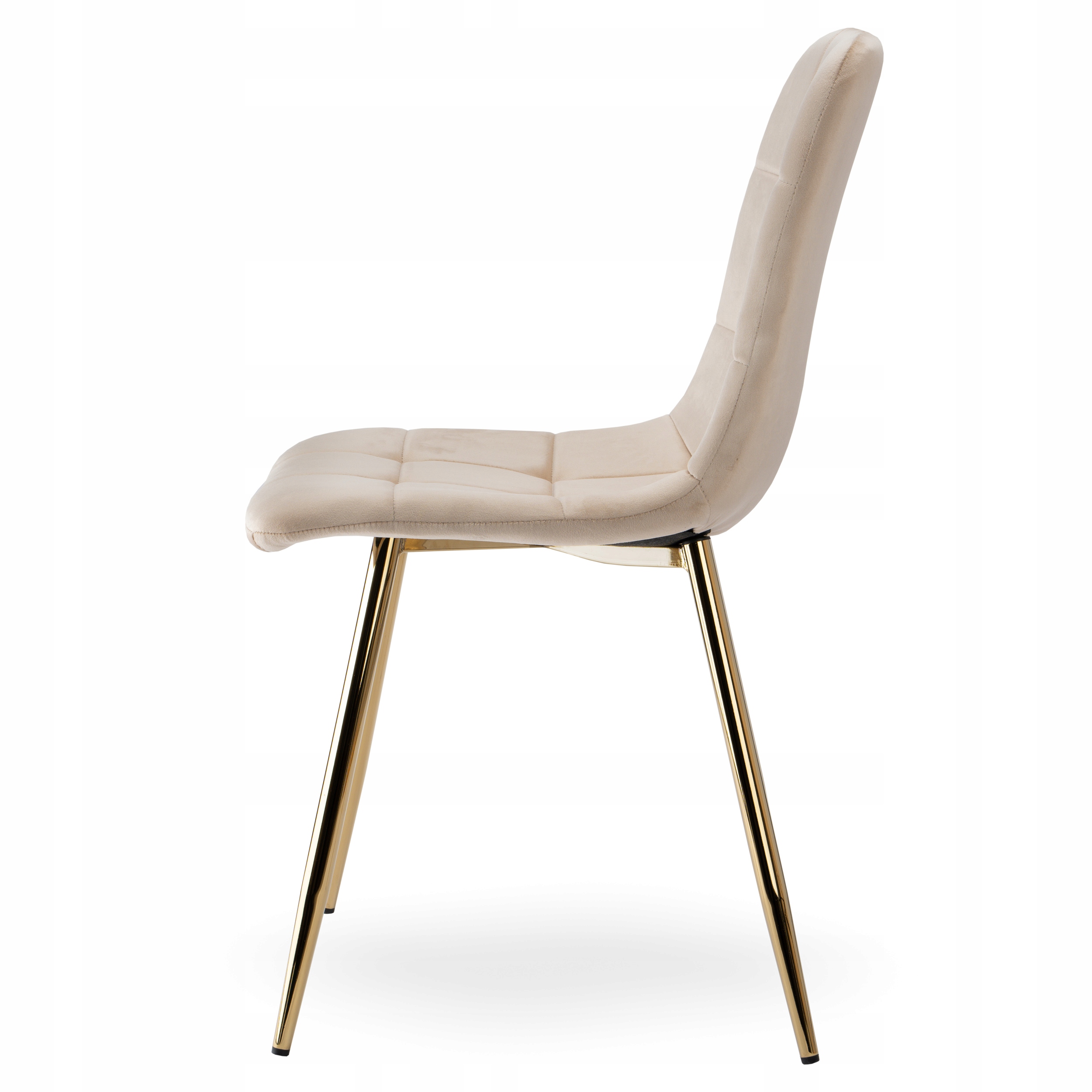 KRZESŁO PIKOWANE WELUROWE BEŻOWE TAPIECROWANE KUCHENNE DO SALONU JADALNI Głębokość mebla 55 cm