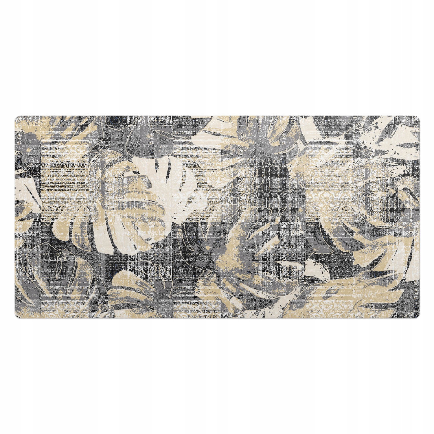 Protiskluzová podložka na psací stůl s potiskem Vintage vzor s listy 100 x 50 cm