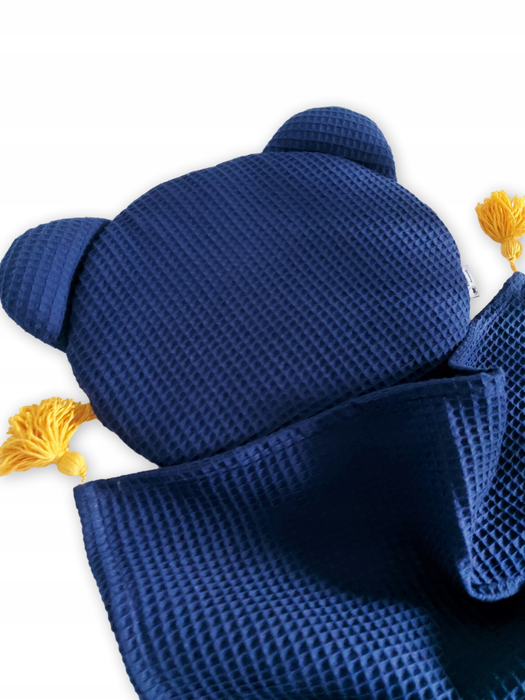 Komplet wafelkowy niemowlęcy kocyk + poduszka MIŚ Szerokość produktu 55 cm