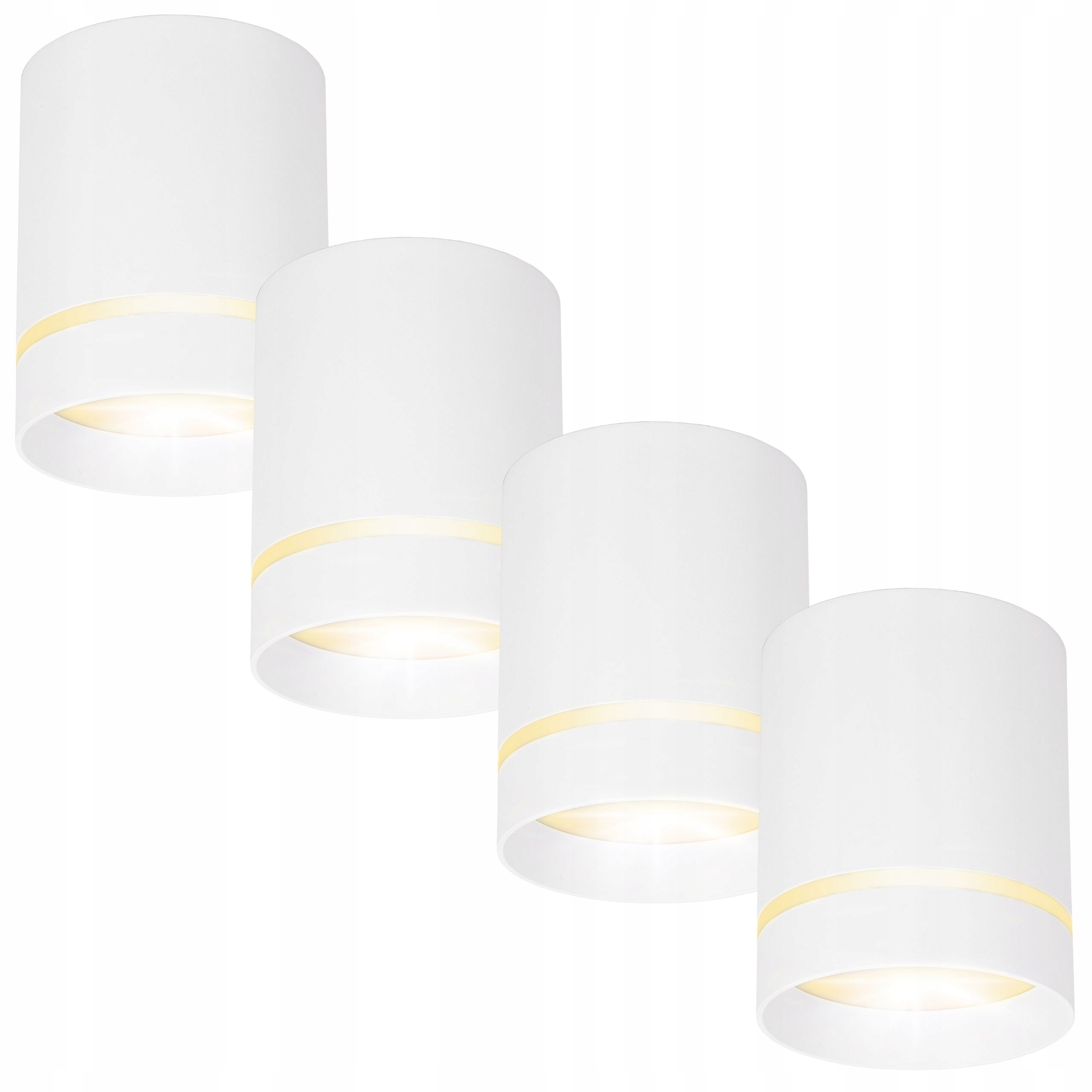 Led nástěnné svítidlo Halogenová spotová Tuba GU10 stropní Bílá kulatá x4