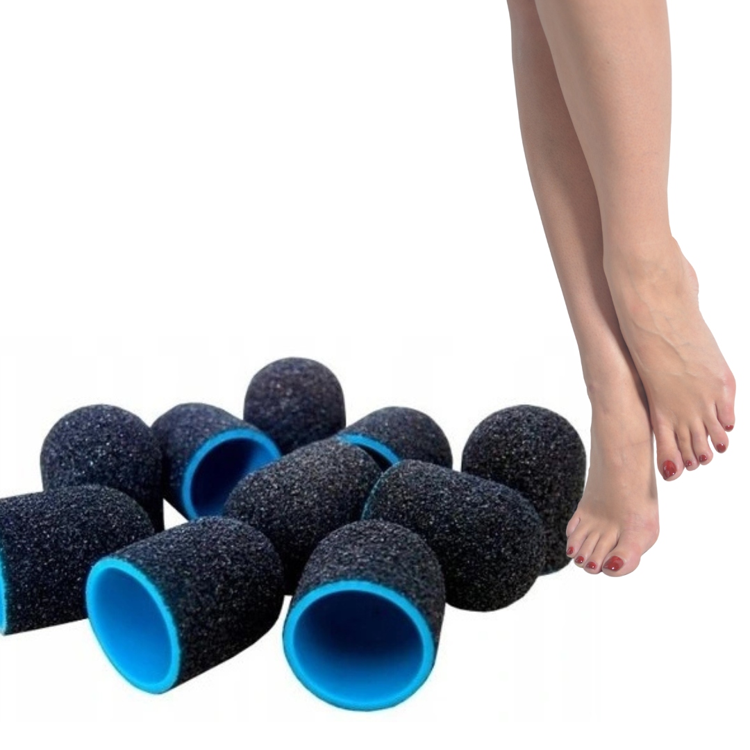 Krytky abrazivní návleky na pedikúru #80/13 mm černé Premium 100 kusů