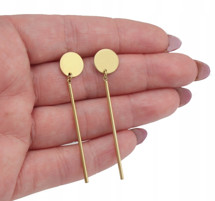 KOLCZYKI ZŁOTE STAL CHIRURGICZNA PAŁKI PASTYLKI Marka Ttm Xuping