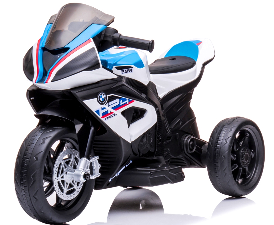 Motor Bmw HP4 na akumulator dla dzieci Biały 3 Koła Led MP3 Usb
