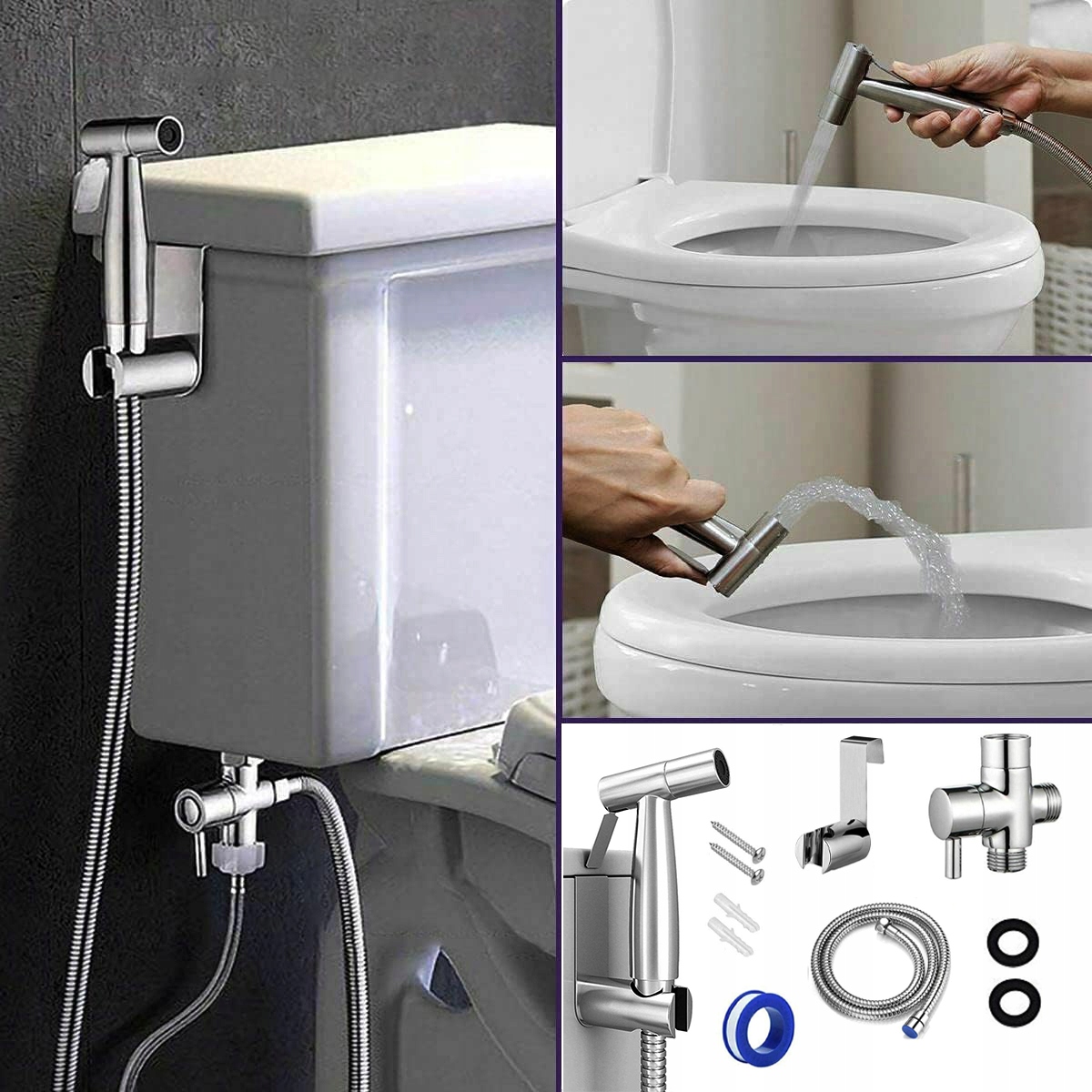 BATERIA BIDETOWA PODTYNKOWA Chromowany termostat ścienny Marka inna