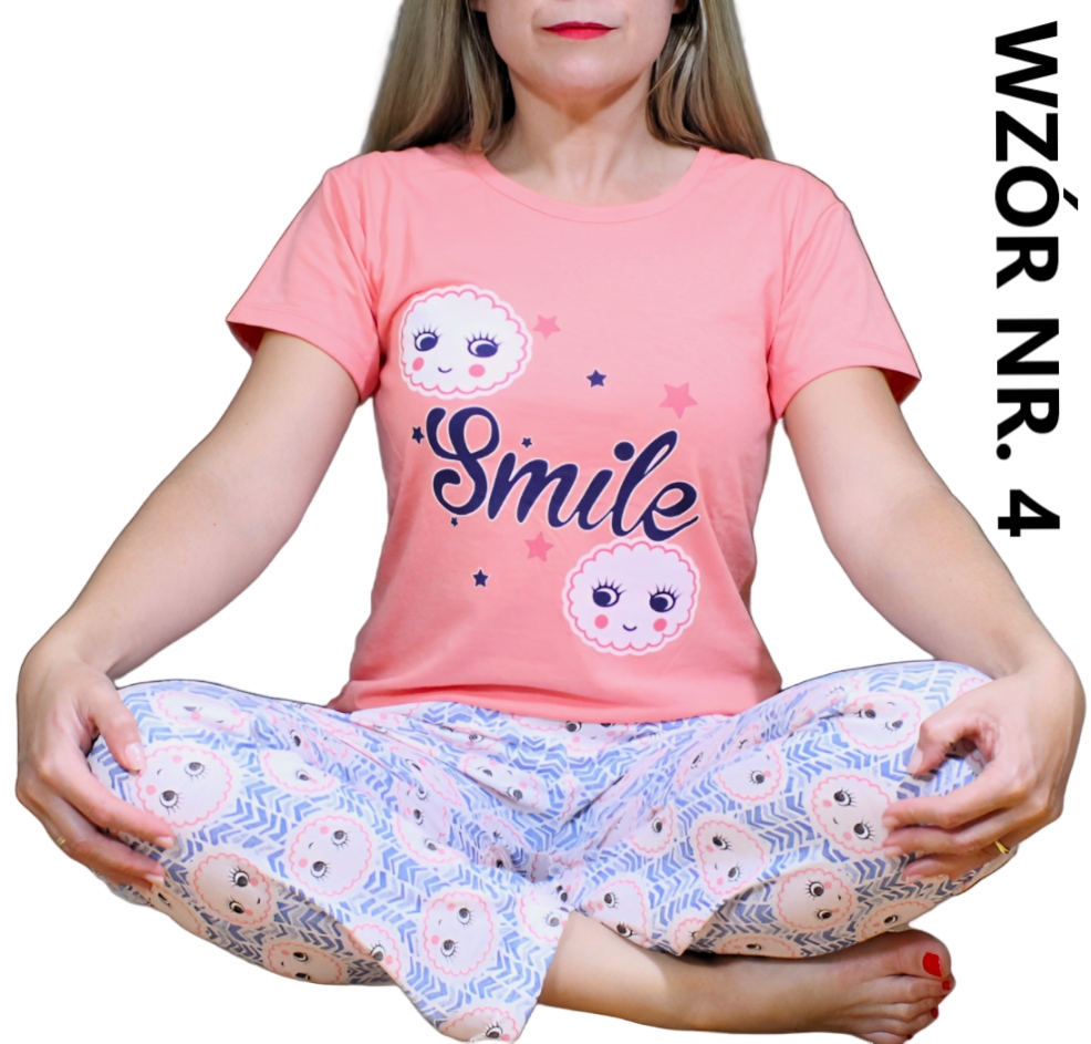 PIŻAMA DAMSKA BAWEŁNIANA KRÓTKI RĘAW DUŻO WZORÓW WYGODNA XXL Materiał dominujący bawełna