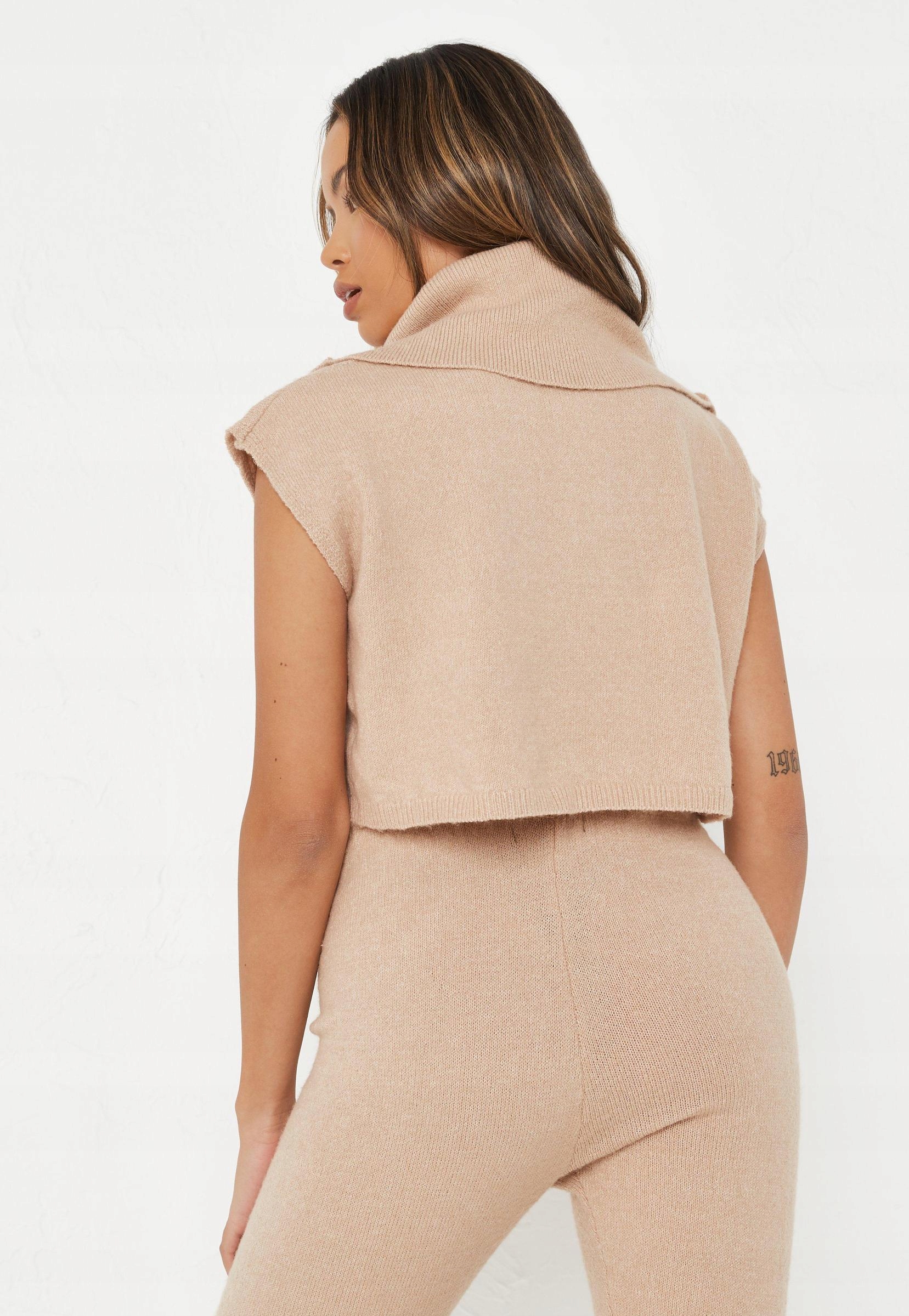 5J726 MISSGUIDED SWETER BEZ RĘKAWÓW Z ZAMKIEM 38/ 40 Rozmiar 40