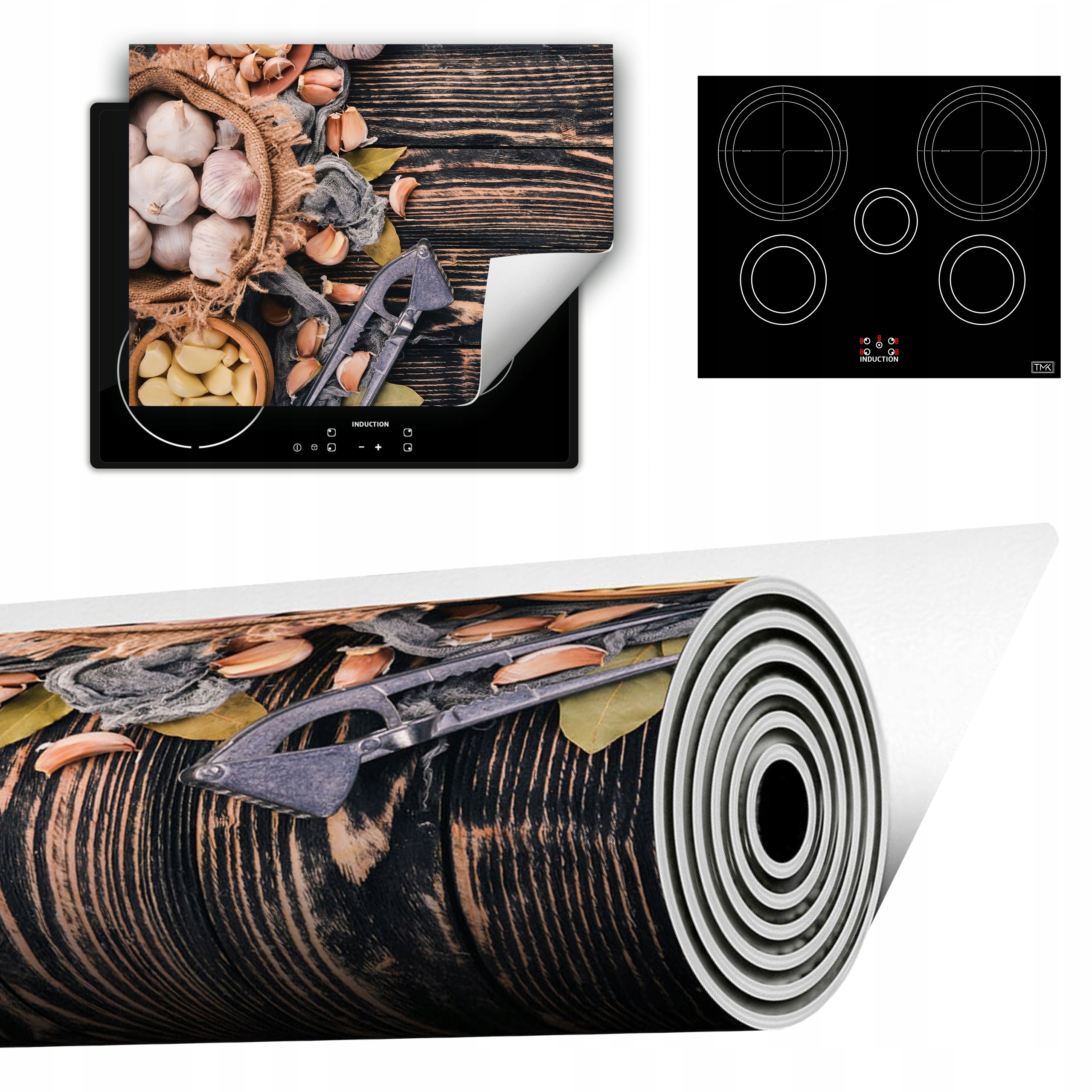 Vinylová Podložka Do Kuchyně Více Místa 70x52 česnek dřevo