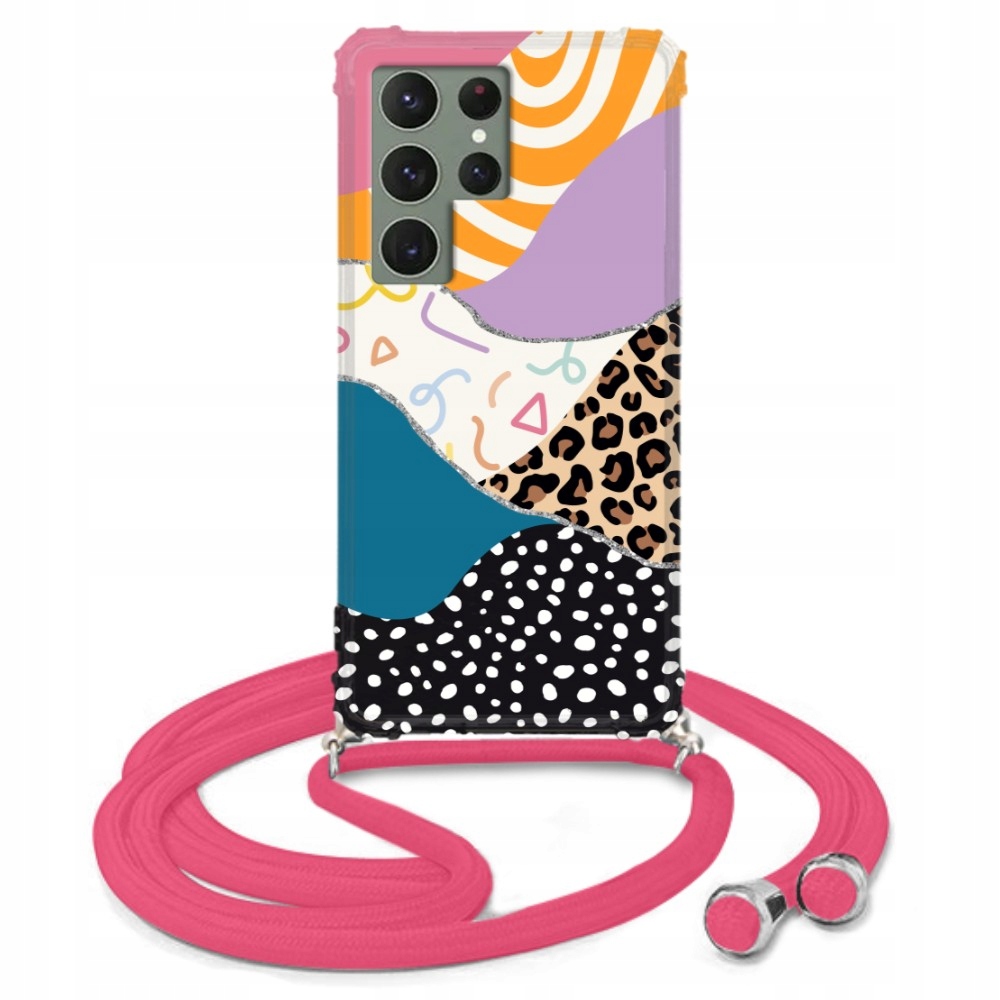 

Etui Crossbody Róż do Samsung S23 Ultra Łaty