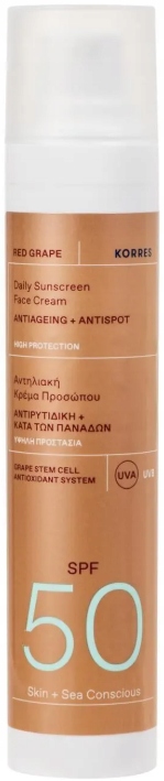 Korres opalovací krém na obličej SPF50 Red Grape Face Sunscreen 50 ml