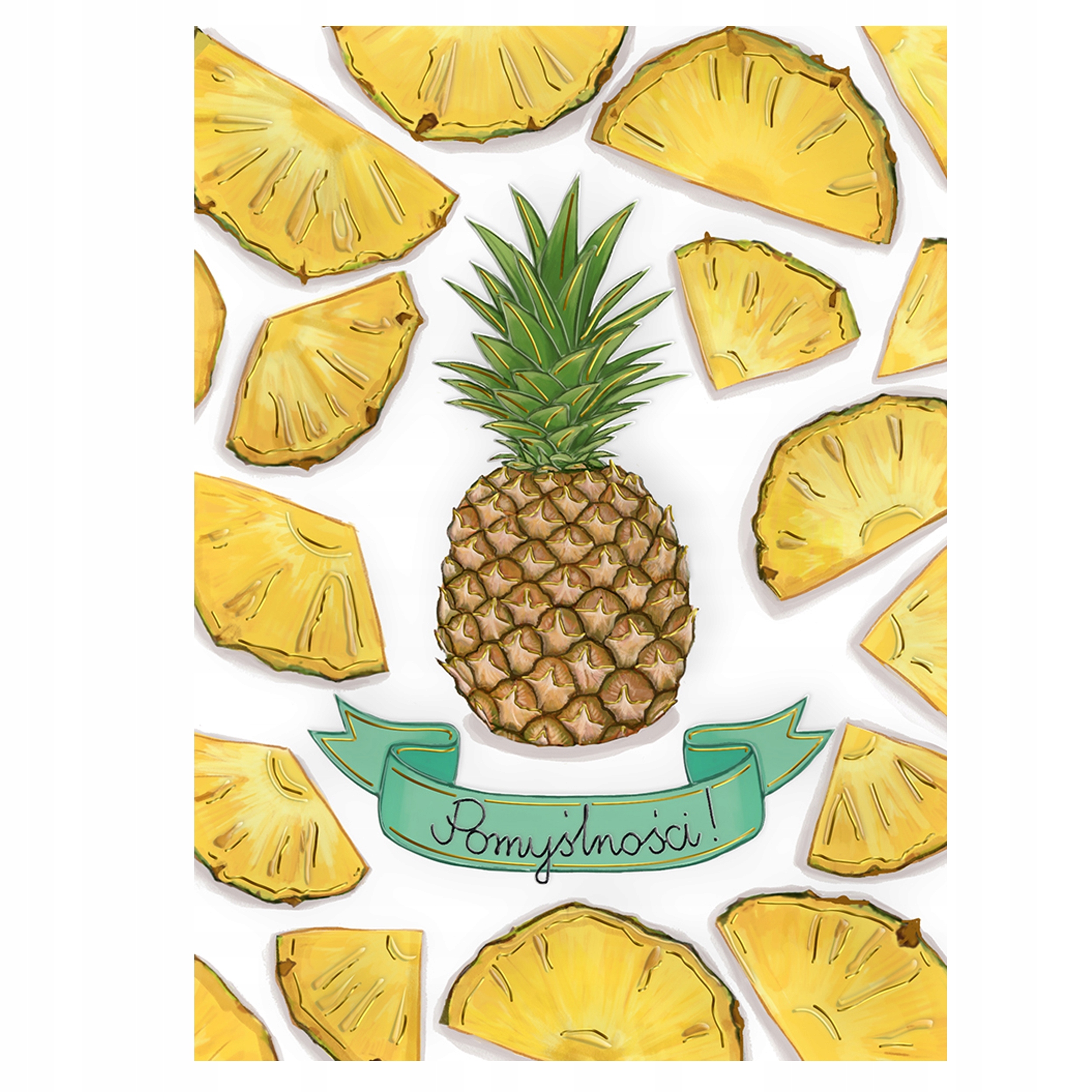 KARNET B6 ANANAS TŁOCZONY ZŁOCONY HENRY