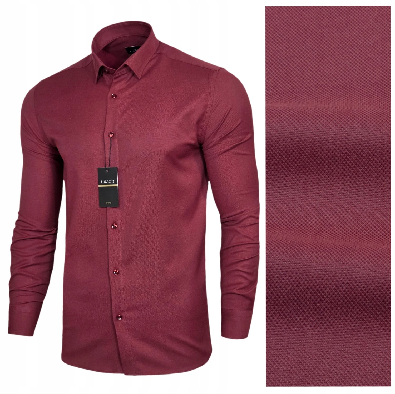 Pánská košile Lavier Bordo Oxford – elegantní klasická bavlněná vel.