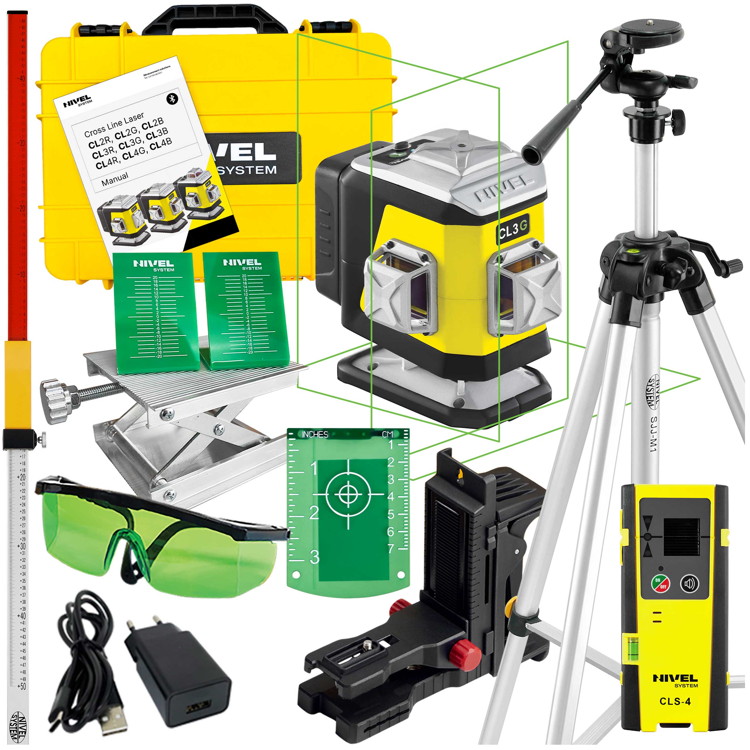 LASER ZIELONY NIVEL SYSTEM CL3G ZESTAW NIWELACJA