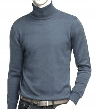 Jordi rolák pánský svetr J790 bavlněný modrý velikost XXL