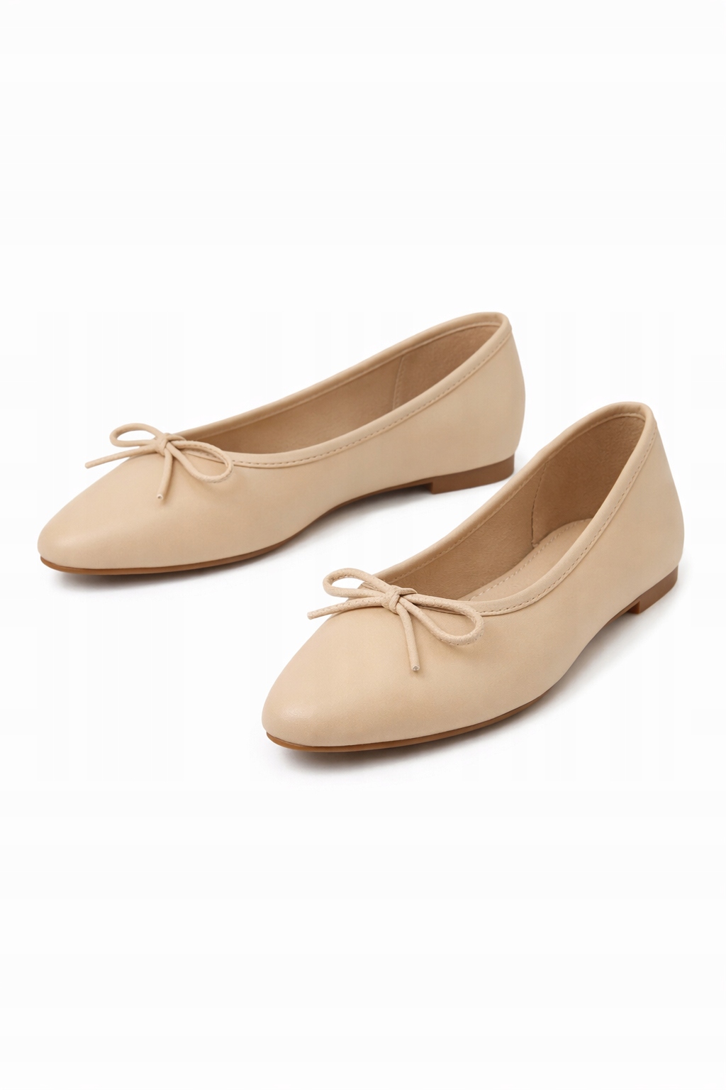 Béžové Baleríny S Ozdobnou Mašličkou, Hladké 37 I4A