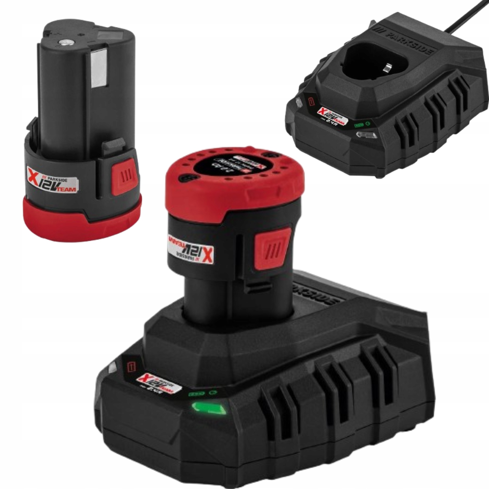 Parkside Akumulator 12V 2 Ah Papk 12 A4 i Ładowarka 2.4A Zestaw Komplet