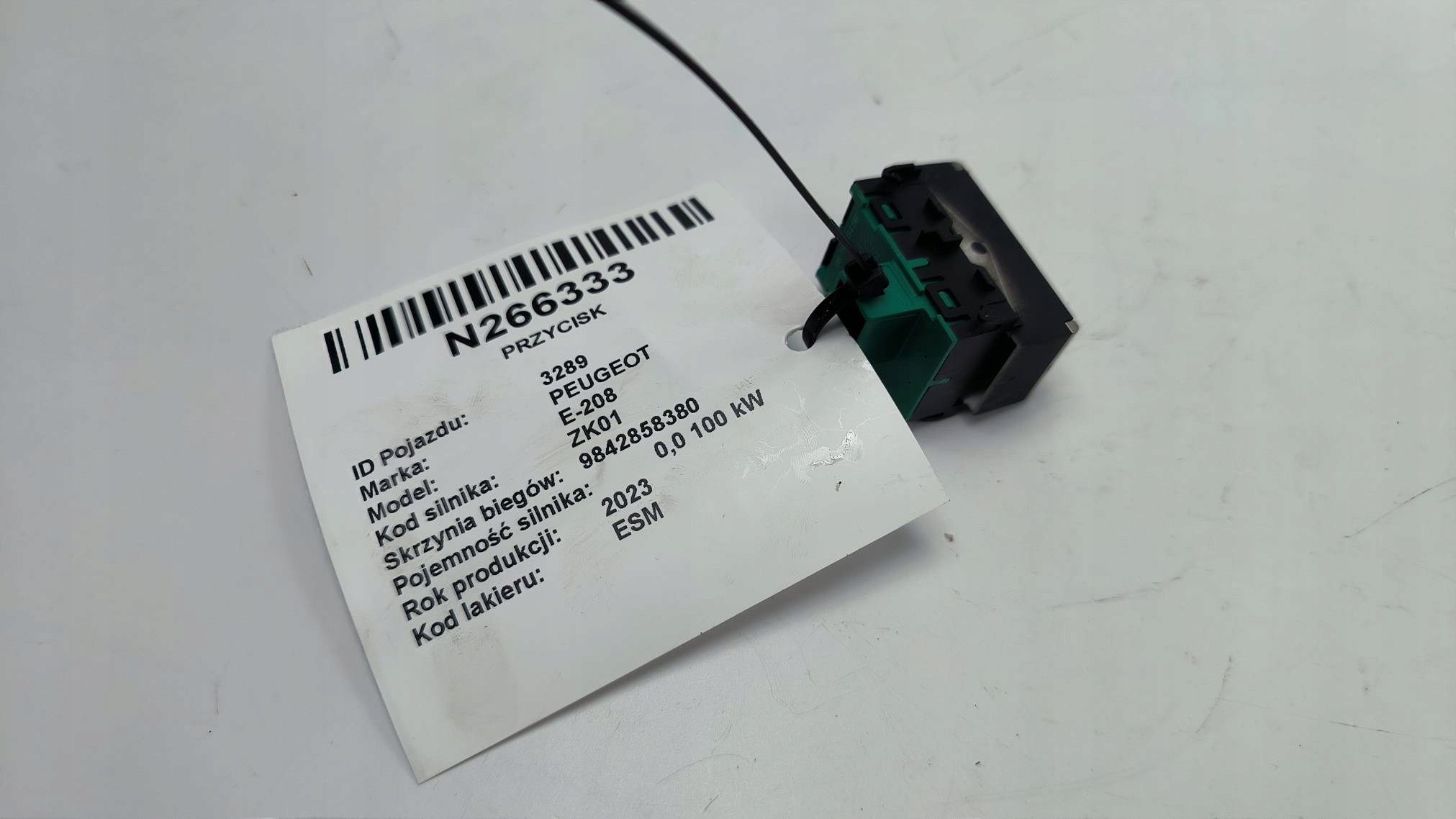 button switch TRYBOW running 9815635480 PEUGEOT E-208