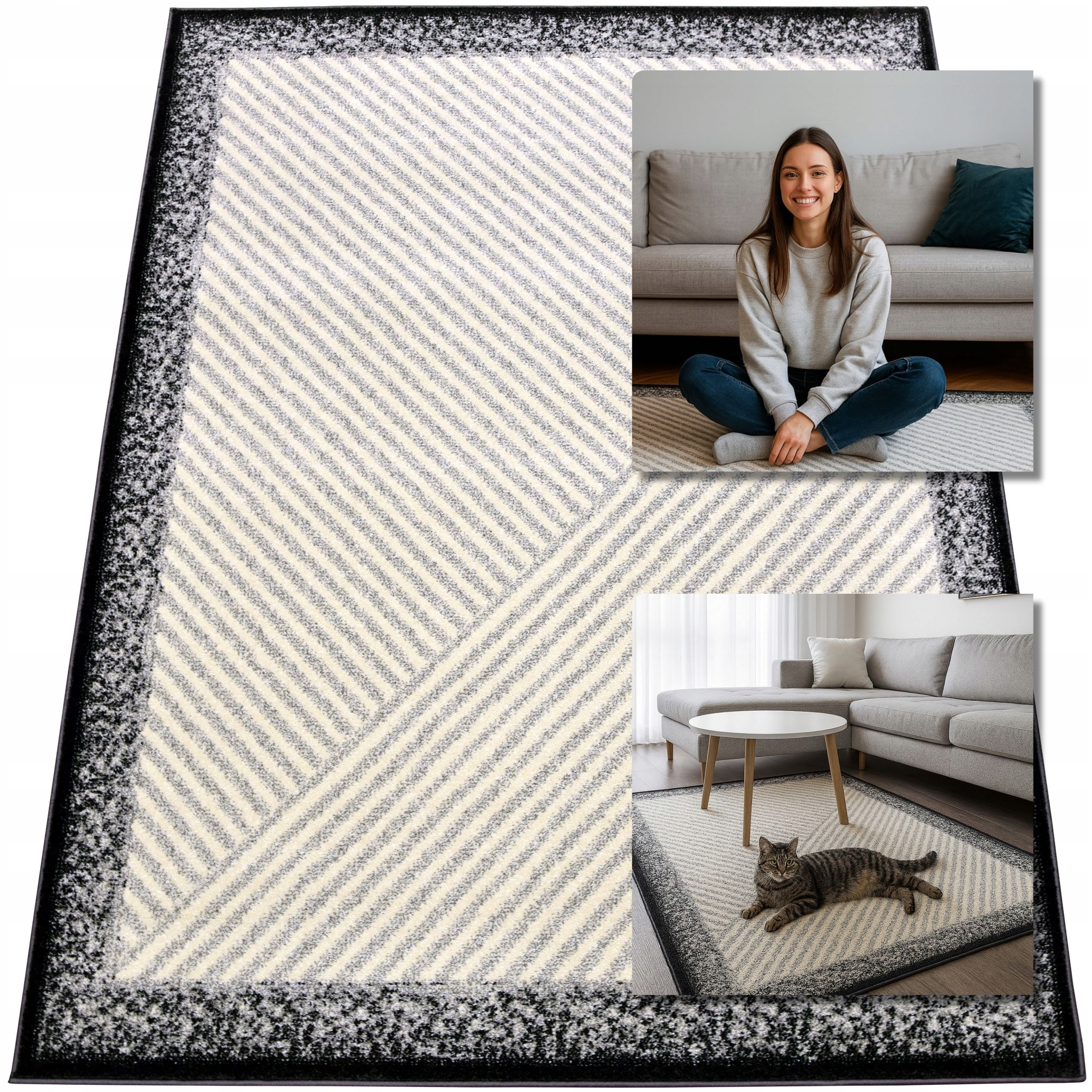 Moderní Koberec Módní Šedý Koberec Do Obývacího Pokoje Adventure 13 mm 200x300