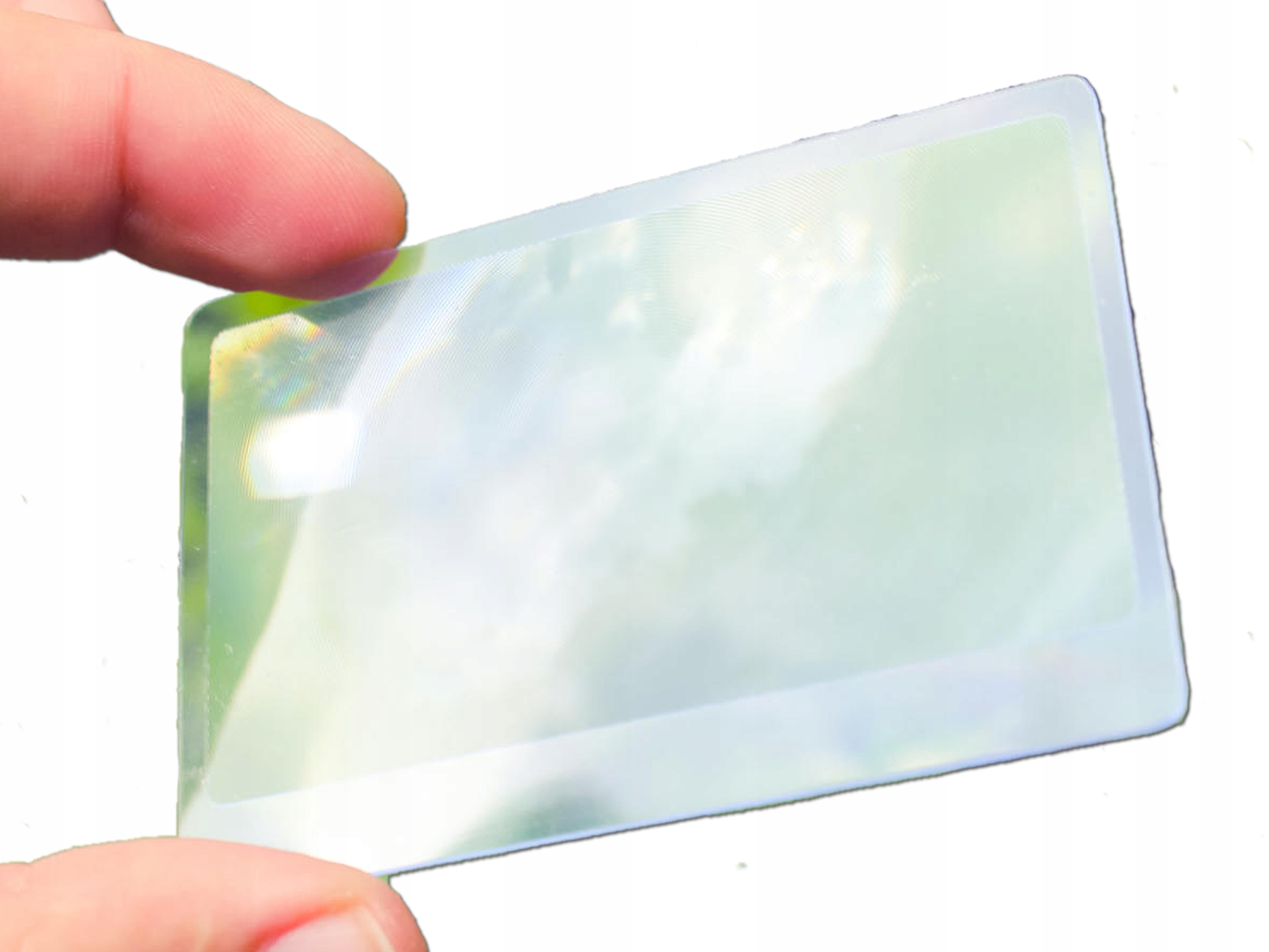 LUPA KIESZONKOWA SOCZEWKA FRESNELA 8,5x5,5cm BEZBARWNA DO PORTFELA
