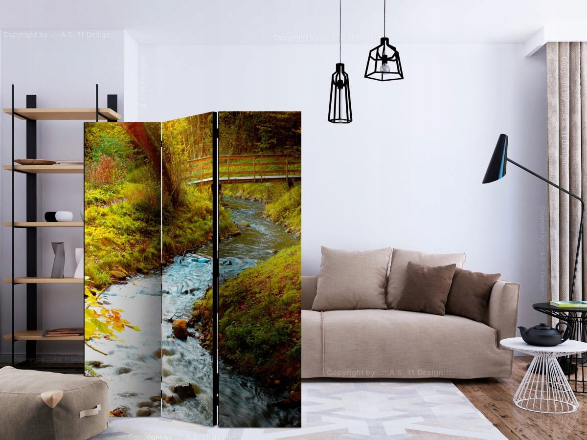 Parawan 3-częściowy - strumyk (wschód słońca) Szerokość parawanu 135 cm