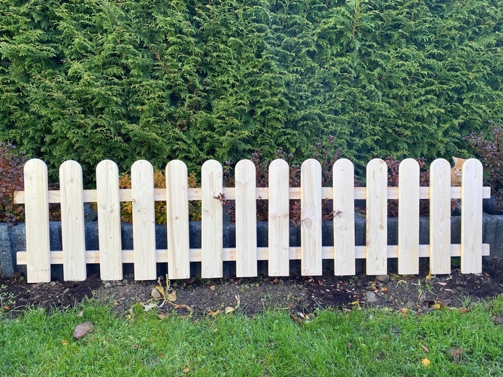 Drewniany płotek ogrodowy 100 x 30 cm W2 SZTACHETOWY świerkowy PALISADA Długość 1 m