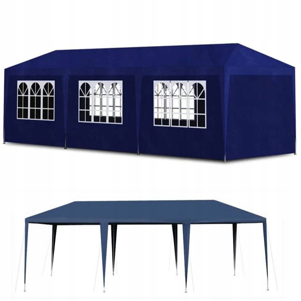 Záhradný Pavilón Cateringový Stan Modrý 3x9 m 8 Stien
