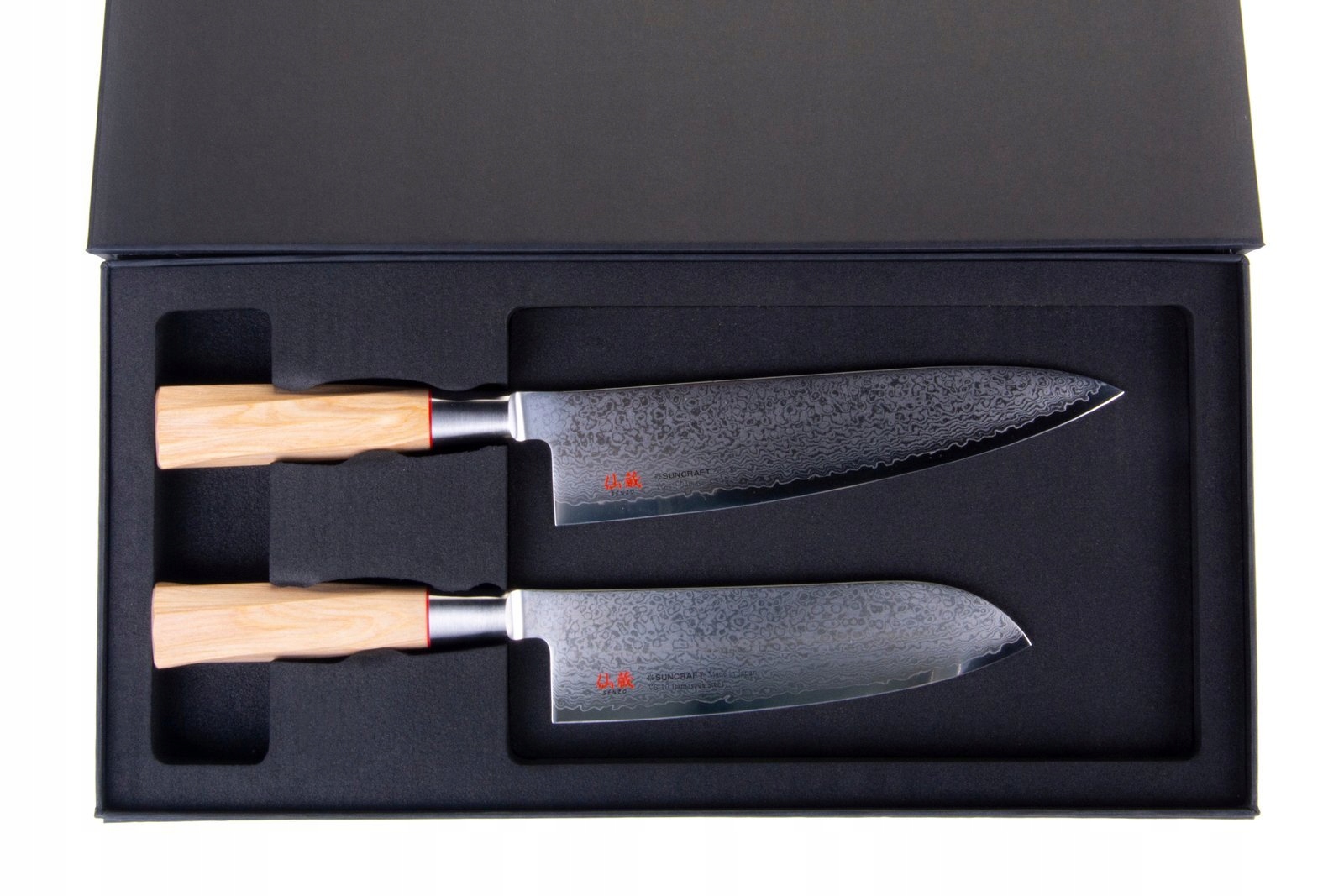 Sada 2 nožov Suncraft Senzo Twisted Octagon šéfa 20 santoku 16,7 VG-10