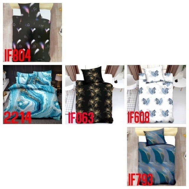 POŚCIEL 140x200 ELEGANCKA WZORY +POSZEWKA 70x80 KOMPLET ZESTAW RÓŻNE WZORY Szerokość poszewki na kołdrę 140 cm