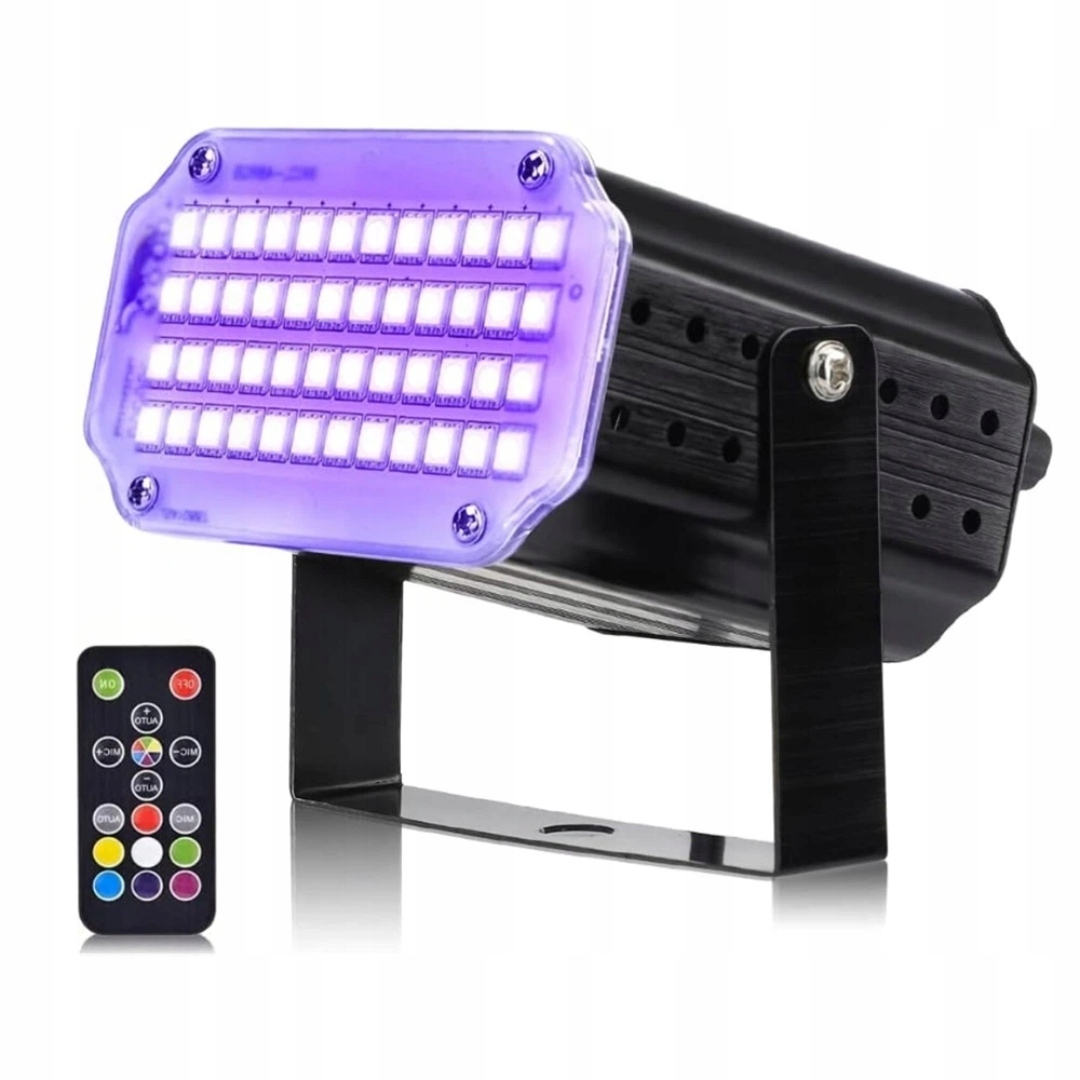 Stroboskopická Lampa Rgb Dálkové Ovládání Diskotéková Světla 48 Led