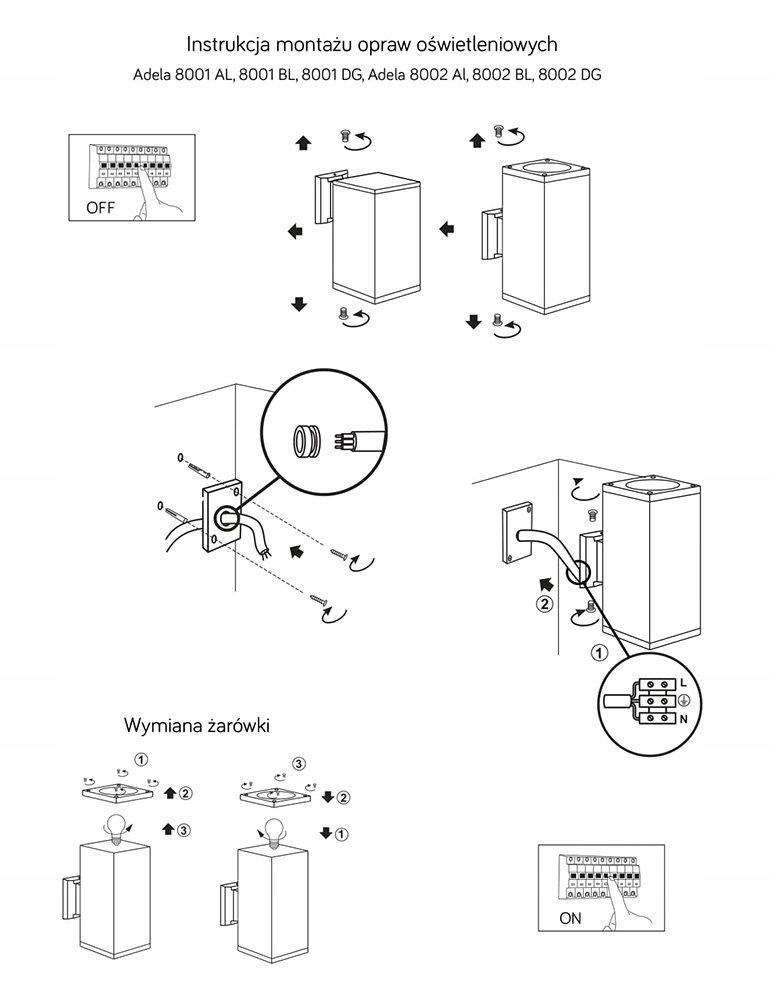 Kinkiet zewnętrzny Adela 8002 AL Suma Długość/wysokość 20 cm