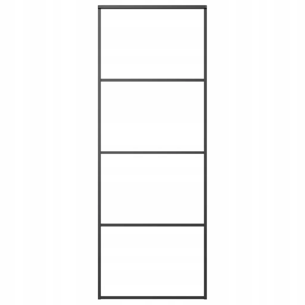 Posuvné hliníkové dveře s práškovou povrchovou úpravou a Esg sklem, 76 x 205 cm