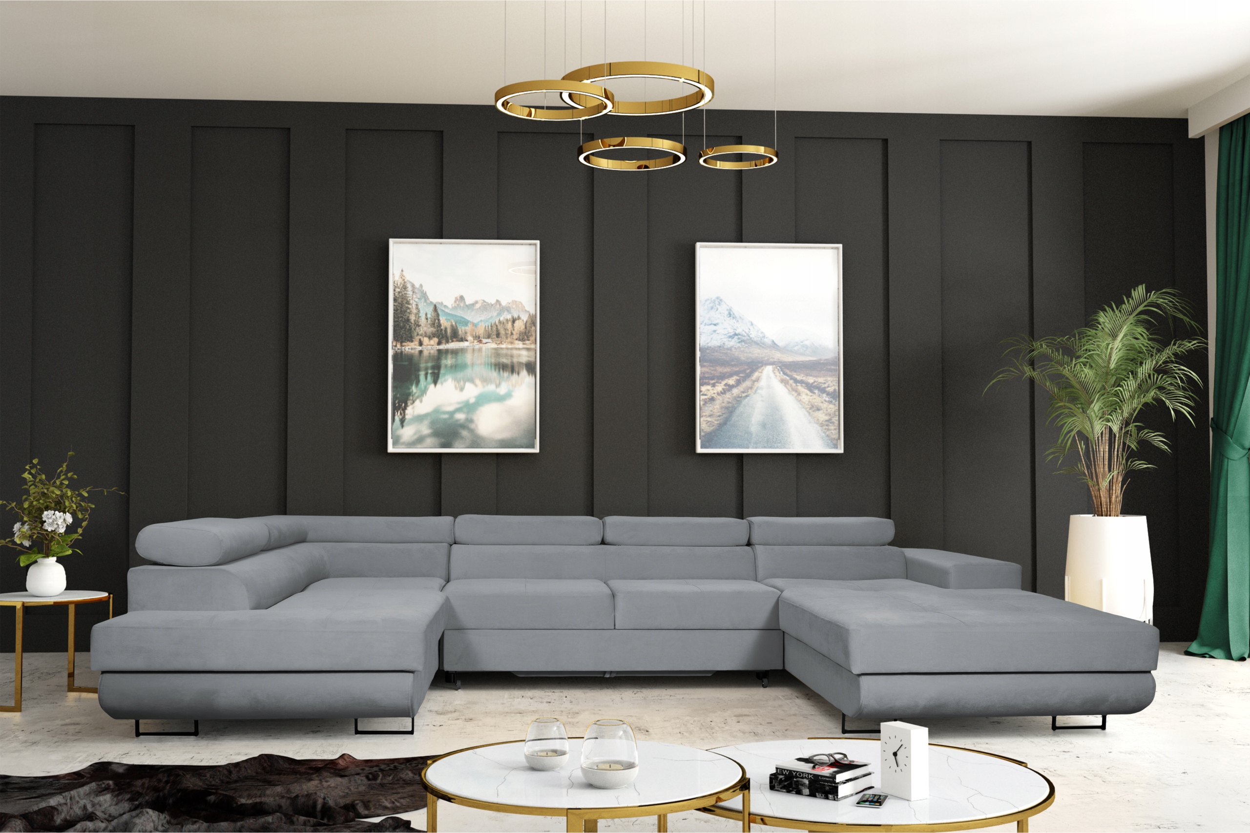 NAROŻNIK ROZKŁADANY LUGO U REGULOWANE ZAGŁÓWKI