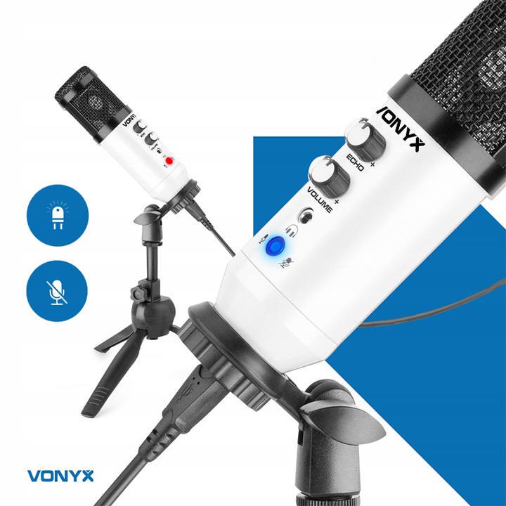 Mikrofon GAMINGOWY USB do KOMPUTERA ze statywem Stan opakowania oryginalne