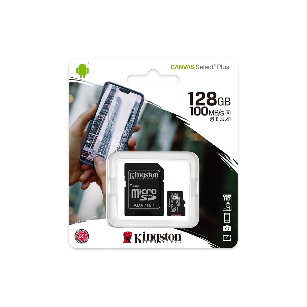 2x paměťová karta Kingston Canvas Plus 128GB microSDXC 100MB/s