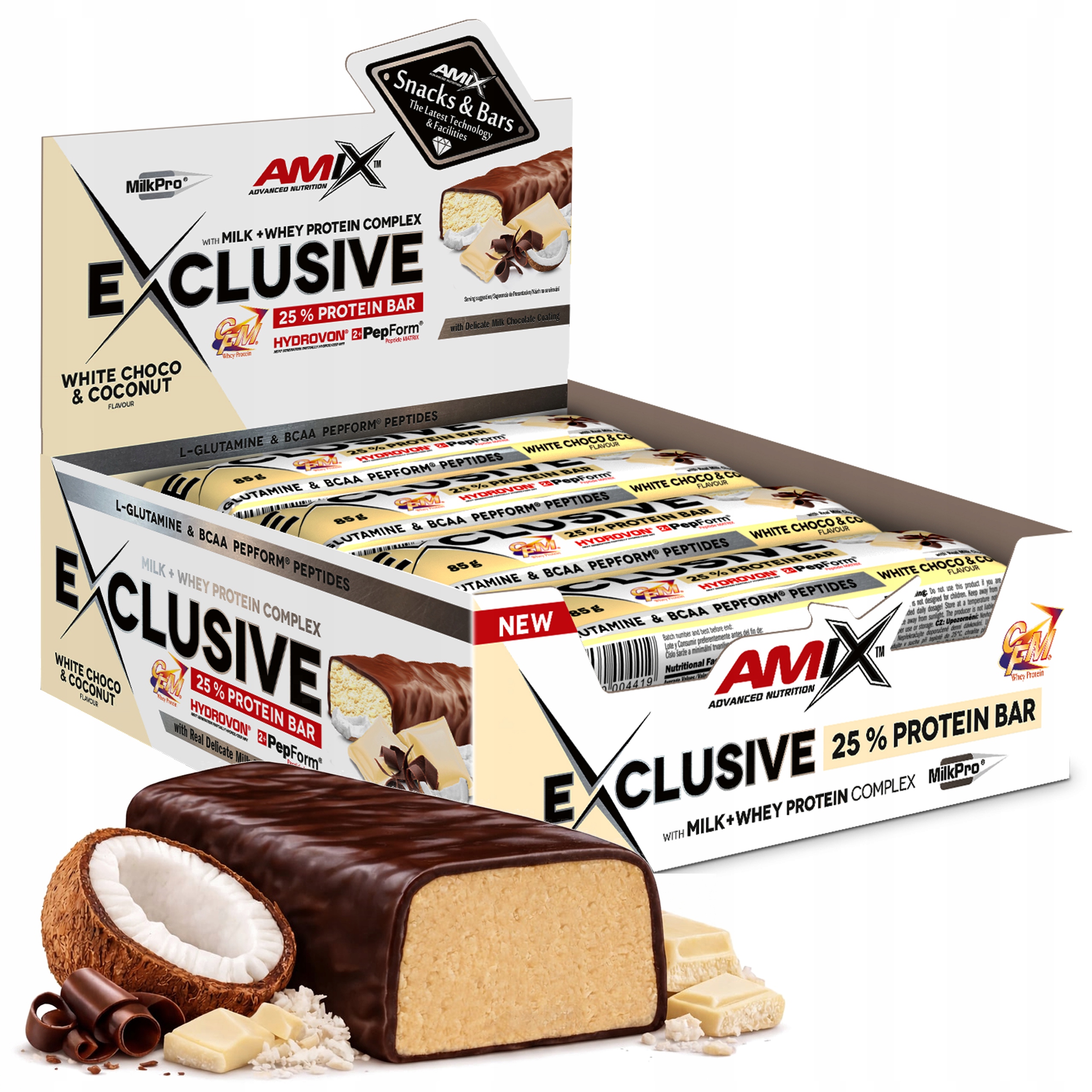 Przekąska Białkowa Batoniki Amix Exclusive baton proteinowy 20g XXL